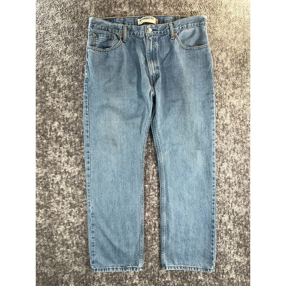 Levi's Mens Jeans 505 Regular Fit Straight Leg Blue Denim Medium Wash 37x30